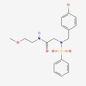 molecular formula C18H21BrN2O4S B3970178 2-{N-[(4-BROMOPHENYL)METHYL]BENZENESULFONAMIDO}-N-(2-METHOXYETHYL)ACETAMIDE 