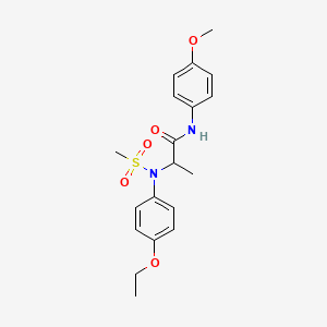 molecular formula C19H24N2O5S B3970209 N~2~-(4-ethoxyphenyl)-N~1~-(4-methoxyphenyl)-N~2~-(methylsulfonyl)alaninamide 