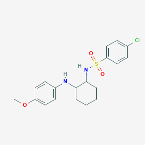 molecular formula C19H23ClN2O3S B3970215 4-chloro-N-{2-[(4-methoxyphenyl)amino]cyclohexyl}benzene-1-sulfonamide 