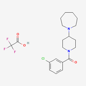 [4-(Azepan-1-yl)piperidin-1-yl]-(3-chlorophenyl)methanone;2,2,2-trifluoroacetic acid