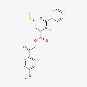 molecular formula C21H23NO5S B3970227 2-(4-methoxyphenyl)-2-oxoethyl N-benzoylmethioninate 