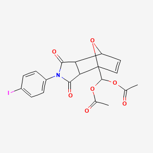 [4-(4-iodophenyl)-3,5-dioxo-10-oxa-4-azatricyclo[5.2.1.0~2,6~]dec-8-en-1-yl]methylene diacetate