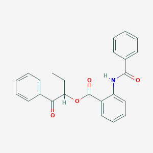 molecular formula C24H21NO4 B3970283 1-Oxo-1-phenylbutan-2-yl 2-[(phenylcarbonyl)amino]benzoate 