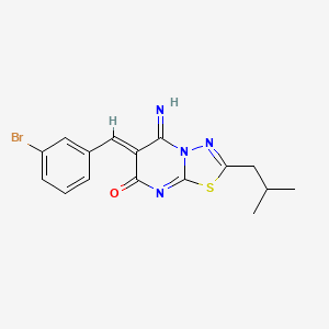 (6Z)-6-[(3-BROMOPHENYL)METHYLIDENE]-5-IMINO-2-(2-METHYLPROPYL)-5H,6H,7H-[1,3,4]THIADIAZOLO[3,2-A]PYRIMIDIN-7-ONE