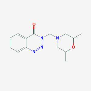 molecular formula C14H18N4O2 B3970307 3-[(2,6-dimethyl-4-morpholinyl)methyl]-1,2,3-benzotriazin-4(3H)-one 