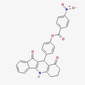 molecular formula C29H20N2O6 B3970308 4-(9,11-dioxo-6,7,8,9,10,11-hexahydro-5H-indeno[1,2-b]quinolin-10-yl)phenyl 4-nitrobenzoate 