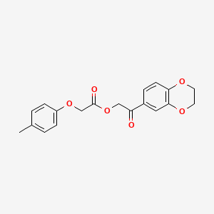 molecular formula C19H18O6 B3970338 2-(2,3-dihydro-1,4-benzodioxin-6-yl)-2-oxoethyl (4-methylphenoxy)acetate 