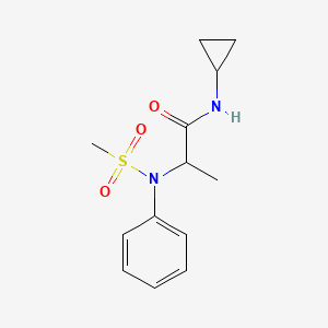 molecular formula C13H18N2O3S B3970342 N-cyclopropyl-2-(N-methylsulfonylanilino)propanamide 