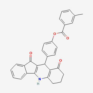 4-(9,11-dioxo-6,7,8,9,10,11-hexahydro-5H-indeno[1,2-b]quinolin-10-yl)phenyl 3-methylbenzoate