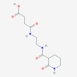 molecular formula C12H19N3O5 B3970385 4-Oxo-4-[(2-{[(2-oxopiperidin-3-yl)carbonyl]amino}ethyl)amino]butanoic acid 