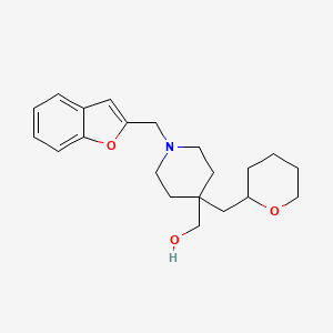 molecular formula C21H29NO3 B3970402 [1-(1-benzofuran-2-ylmethyl)-4-(tetrahydro-2H-pyran-2-ylmethyl)-4-piperidinyl]methanol 