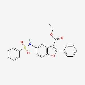 molecular formula C23H19NO5S B3970412 ethyl 2-phenyl-5-[(phenylsulfonyl)amino]-1-benzofuran-3-carboxylate 