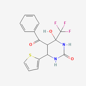 5-benzoyl-4-hydroxy-6-(2-thienyl)-4-(trifluoromethyl)tetrahydro-2(1H)-pyrimidinone