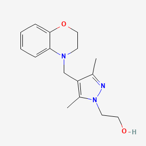 molecular formula C16H21N3O2 B3970448 2-[4-(2,3-Dihydro-1,4-benzoxazin-4-ylmethyl)-3,5-dimethylpyrazol-1-yl]ethanol 