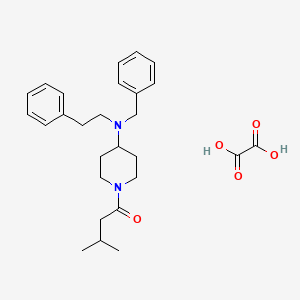 molecular formula C27H36N2O5 B3970458 N-benzyl-1-(3-methylbutanoyl)-N-(2-phenylethyl)-4-piperidinamine oxalate 