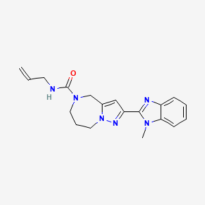 molecular formula C19H22N6O B3970479 N-allyl-2-(1-methyl-1H-benzimidazol-2-yl)-7,8-dihydro-4H-pyrazolo[1,5-a][1,4]diazepine-5(6H)-carboxamide 