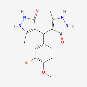 molecular formula C16H17BrN4O3 B3970501 4,4'-[(3-bromo-4-methoxyphenyl)methylene]bis(3-methyl-1H-pyrazol-5-ol) 