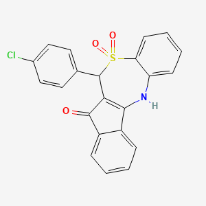 6-(4-chlorophenyl)-6,12-dihydro-5H-benzo[b]indeno[1,2-e][1,4]thiazepin-5-one 7,7-dioxide