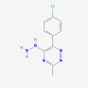 molecular formula C10H10ClN5 B397057 6-(4-Chlorophenyl)-5-hydrazino-3-methyl-1,2,4-triazine 