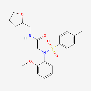 molecular formula C21H26N2O5S B3970571 N~2~-(2-methoxyphenyl)-N~2~-[(4-methylphenyl)sulfonyl]-N~1~-(tetrahydro-2-furanylmethyl)glycinamide 