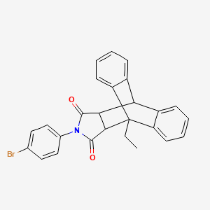 molecular formula C26H20BrNO2 B3970586 17-(4-bromophenyl)-1-ethyl-17-azapentacyclo[6.6.5.0~2,7~.0~9,14~.0~15,19~]nonadeca-2,4,6,9,11,13-hexaene-16,18-dione 