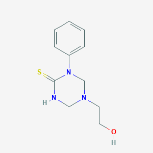 molecular formula C11H15N3OS B397061 5-(2-Hydroxyethyl)-1-phenyl-1,3,5-triazinane-2-thione 