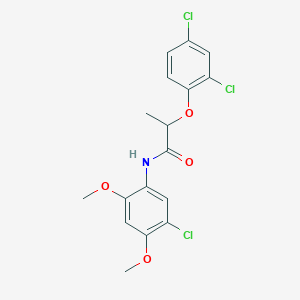 molecular formula C17H16Cl3NO4 B3970622 N-(5-chloro-2,4-dimethoxyphenyl)-2-(2,4-dichlorophenoxy)propanamide 