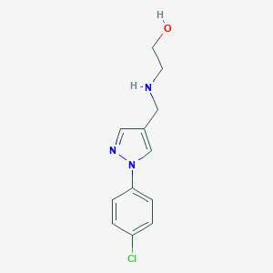 molecular formula C12H14ClN3O B397064 2-({[1-(4-chlorophenyl)-1H-pyrazol-4-yl]methyl}amino)ethanol 
