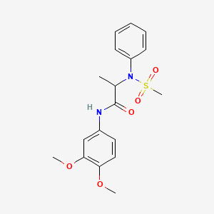 molecular formula C18H22N2O5S B3970684 N~1~-(3,4-dimethoxyphenyl)-N~2~-(methylsulfonyl)-N~2~-phenylalaninamide 