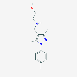 molecular formula C15H21N3O B397070 2-({[3,5-dimethyl-1-(4-methylphenyl)-1H-pyrazol-4-yl]methyl}amino)ethanol 
