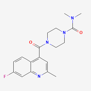 molecular formula C18H21FN4O2 B3970704 4-[(7-fluoro-2-methyl-4-quinolinyl)carbonyl]-N,N-dimethyl-1-piperazinecarboxamide 