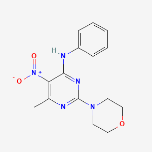 molecular formula C15H17N5O3 B3970719 6-methyl-2-(4-morpholinyl)-5-nitro-N-phenyl-4-pyrimidinamine 