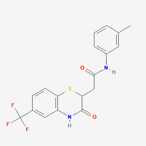 N-(3-methylphenyl)-2-[3-oxo-6-(trifluoromethyl)-3,4-dihydro-2H-1,4-benzothiazin-2-yl]acetamide