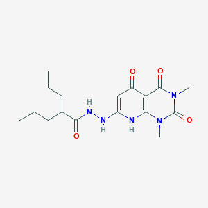 molecular formula C17H25N5O4 B397074 N'-(5-hydroxy-1,3-dimethyl-2,4-dioxo-1,2,3,4-tetrahydropyrido[2,3-d]pyrimidin-7-yl)-2-propylpentanohydrazide 