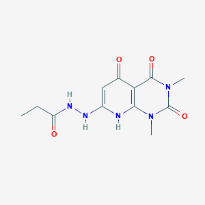 molecular formula C12H15N5O4 B397075 N'-(5-hydroxy-1,3-dimethyl-2,4-dioxo-1,2,3,4-tetrahydropyrido[2,3-d]pyrimidin-7-yl)propanohydrazide 