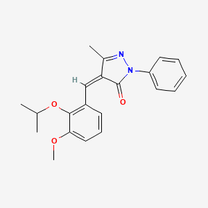 molecular formula C21H22N2O3 B3970771 (4Z)-4-[3-methoxy-2-(propan-2-yloxy)benzylidene]-5-methyl-2-phenyl-2,4-dihydro-3H-pyrazol-3-one 