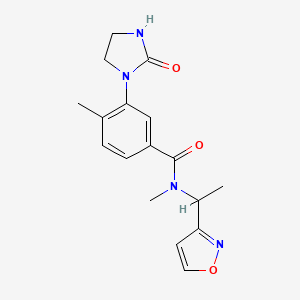 molecular formula C17H20N4O3 B3970815 N-(1-isoxazol-3-ylethyl)-N,4-dimethyl-3-(2-oxoimidazolidin-1-yl)benzamide 