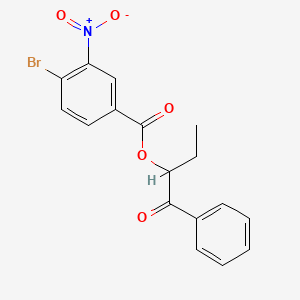 molecular formula C17H14BrNO5 B3970819 1-Oxo-1-phenylbutan-2-yl 4-bromo-3-nitrobenzoate 