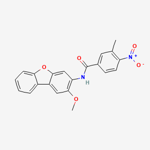 molecular formula C21H16N2O5 B3970862 N-(2-methoxydibenzo[b,d]furan-3-yl)-3-methyl-4-nitrobenzamide 