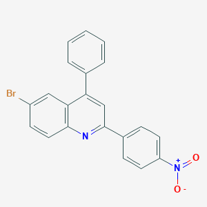 molecular formula C21H13BrN2O2 B397093 6-Bromo-2-(4-nitrophenyl)-4-phenylquinoline 