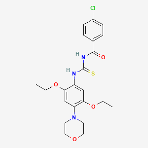 4-chloro-N-({[2,5-diethoxy-4-(4-morpholinyl)phenyl]amino}carbonothioyl)benzamide