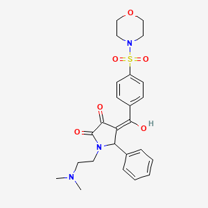 molecular formula C25H29N3O6S B3970943 1-[2-(dimethylamino)ethyl]-3-hydroxy-4-[4-(4-morpholinylsulfonyl)benzoyl]-5-phenyl-1,5-dihydro-2H-pyrrol-2-one 