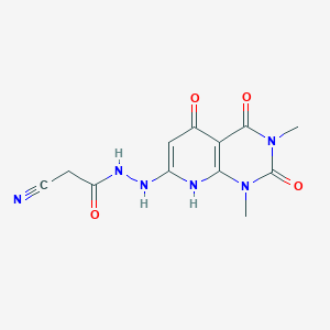 2-cyano-N'-(5-hydroxy-1,3-dimethyl-2,4-dioxo-1,2,3,4-tetrahydropyrido[2,3-d]pyrimidin-7-yl)acetohydrazide