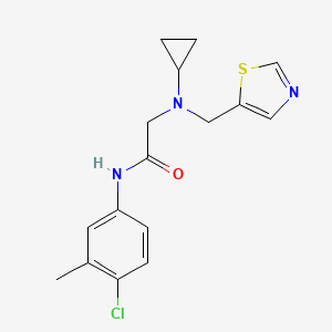 N-(4-chloro-3-methylphenyl)-2-[cyclopropyl(1,3-thiazol-5-ylmethyl)amino]acetamide