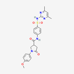 molecular formula C24H25N5O5S B3971039 N-(4-{[(4,6-dimethyl-2-pyrimidinyl)amino]sulfonyl}phenyl)-1-(4-methoxyphenyl)-5-oxo-3-pyrrolidinecarboxamide 