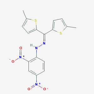 molecular formula C17H14N4O4S2 B397105 Bis(5-methyl-2-thienyl)methanone {2,4-bisnitrophenyl}hydrazone 