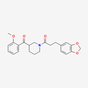 {1-[3-(1,3-benzodioxol-5-yl)propanoyl]-3-piperidinyl}(2-methoxyphenyl)methanone