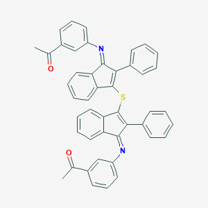 molecular formula C46H32N2O2S B397112 1-(3-{[3-({1-[(3-acetylphenyl)imino]-2-phenyl-1H-inden-3-yl}sulfanyl)-2-phenyl-1H-inden-1-ylidene]amino}phenyl)ethanone 