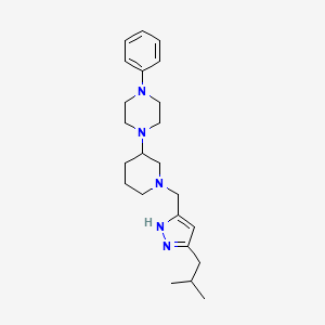 molecular formula C23H35N5 B3971122 1-{1-[(5-isobutyl-1H-pyrazol-3-yl)methyl]-3-piperidinyl}-4-phenylpiperazine 