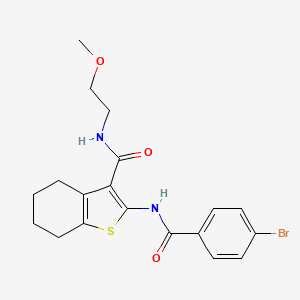 molecular formula C19H21BrN2O3S B3971131 2-[(4-bromobenzoyl)amino]-N-(2-methoxyethyl)-4,5,6,7-tetrahydro-1-benzothiophene-3-carboxamide 